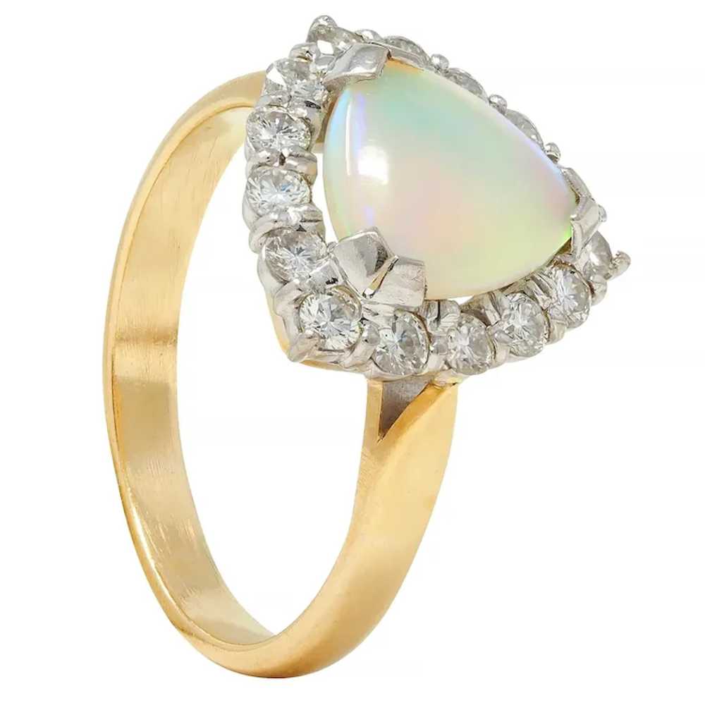 1980s Opal Diamond 18 Karat Yellow White Gold Tri… - image 9