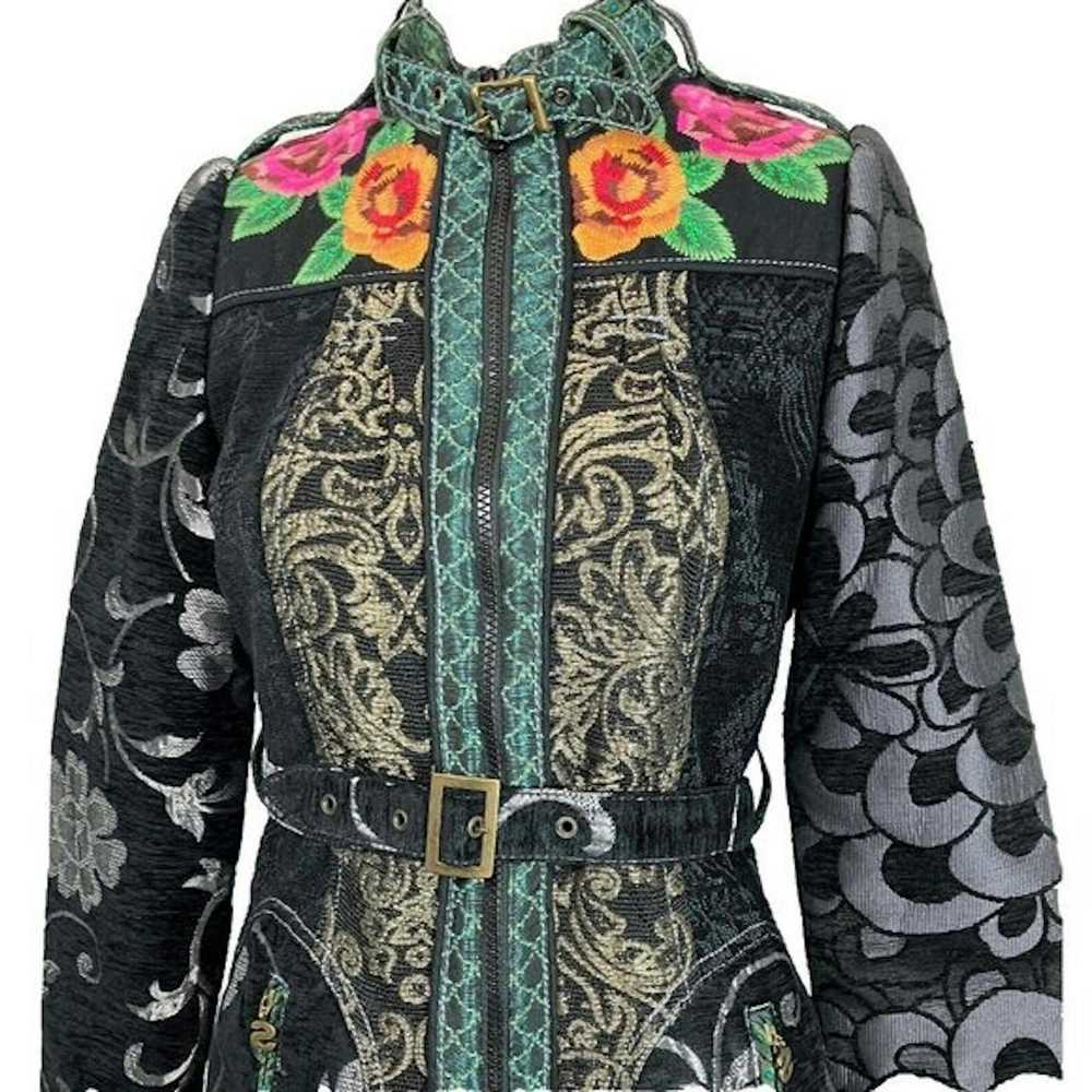 Desigual 36 Desigual Floral Embroidery Jacquard T… - image 3