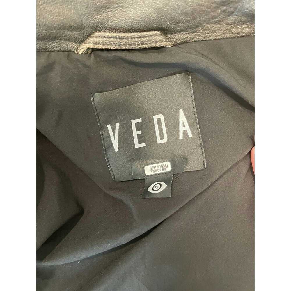 Veda Veda Classic Leather Moto Jacket Brown Distr… - image 6