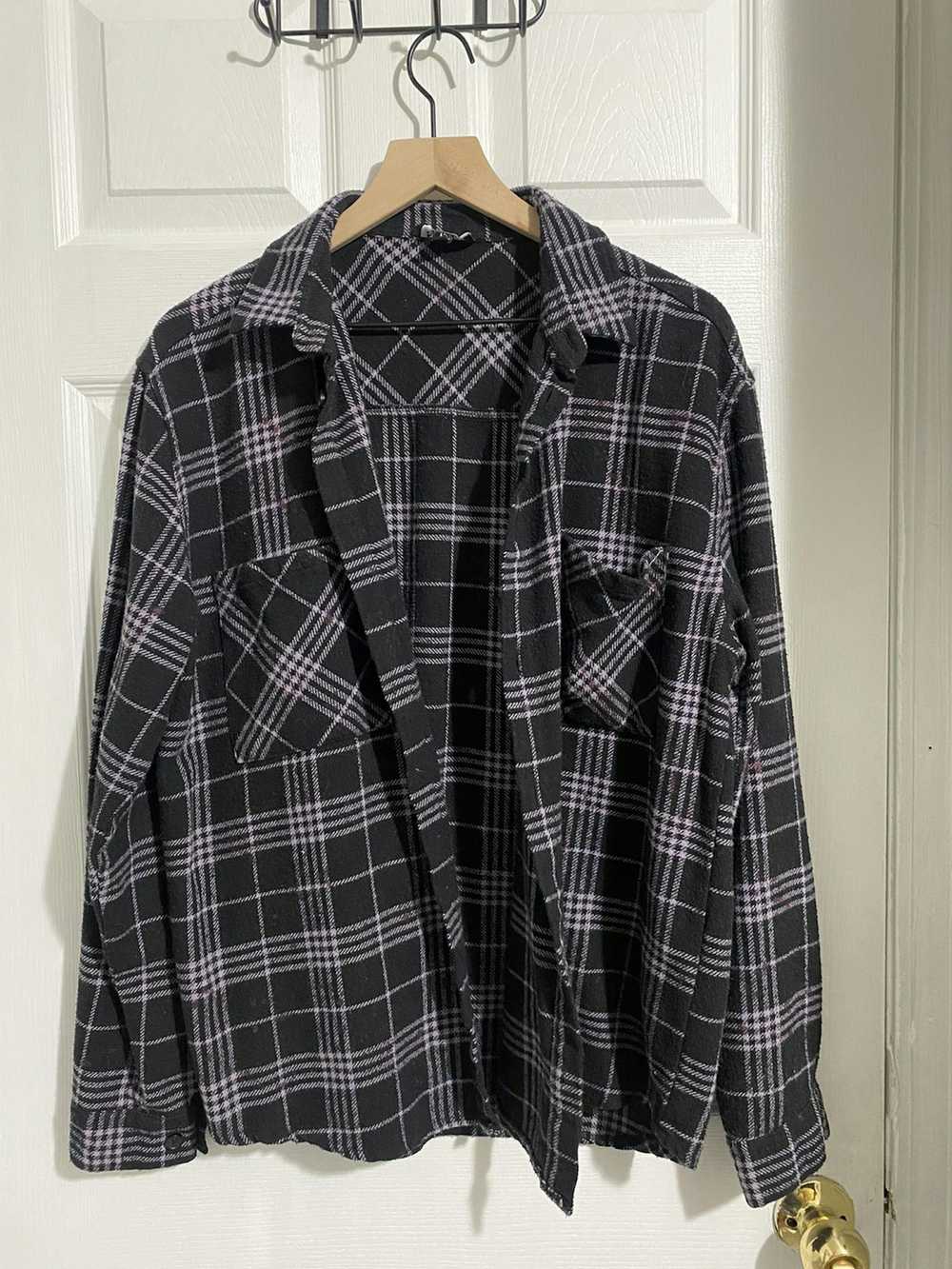 Streetwear Black/Purple Plaid shirt - image 1