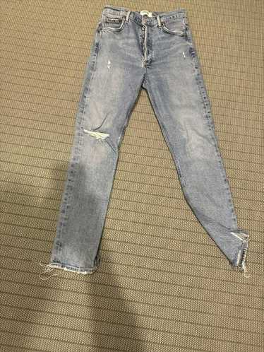 Agolde Agolde distressed high rise jeans light was