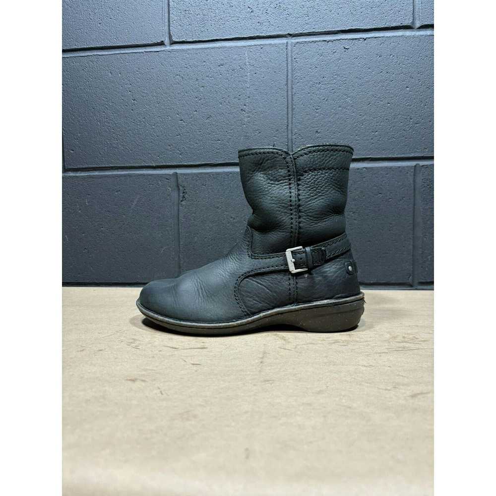 Ugg Uggs Black Leather Wmns Lined Ankle Boots Sz 7 - image 1