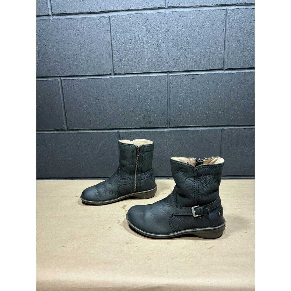 Ugg Uggs Black Leather Wmns Lined Ankle Boots Sz 7 - image 7