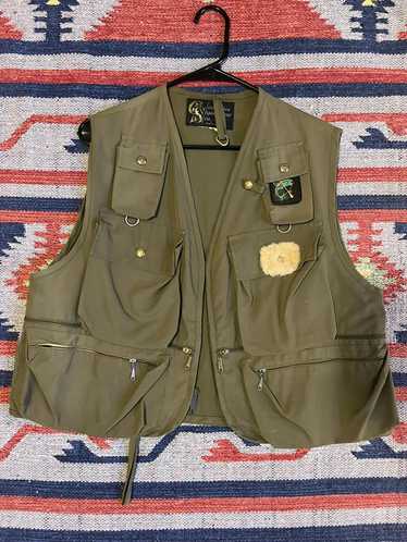 Vintage Columbia Sportswear Green Fly Fishing Vest Tackle Size Small 