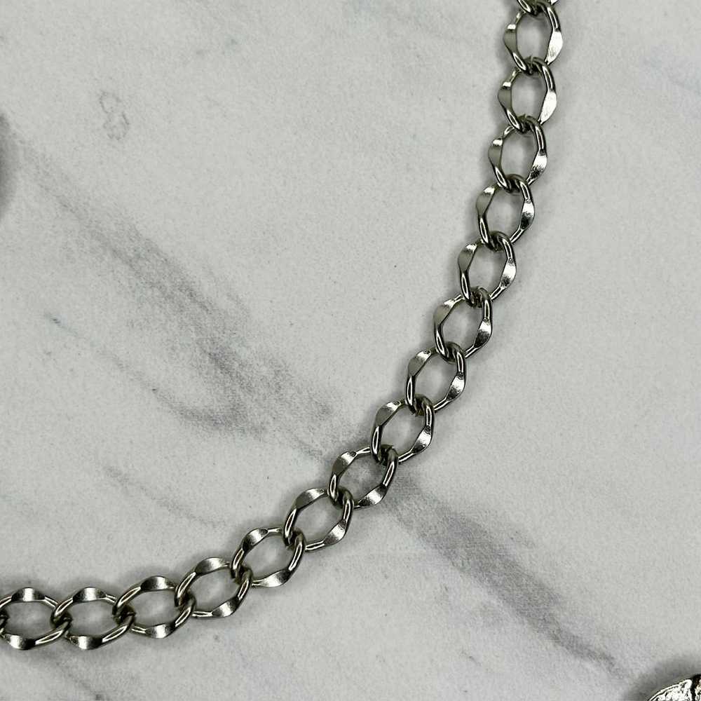 Chicos Chico's Hammered Metal Silver Tone Chain L… - image 10