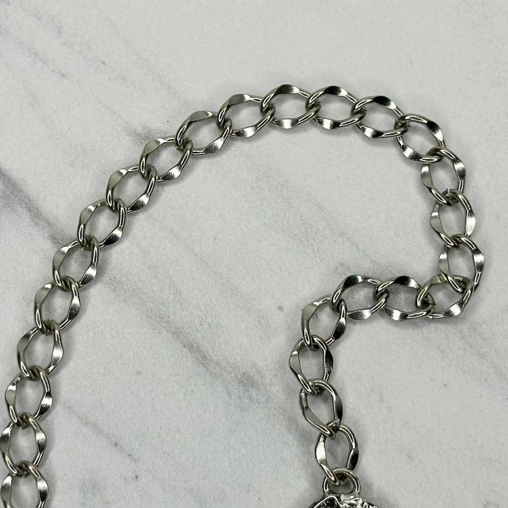 Chicos Chico's Hammered Metal Silver Tone Chain L… - image 12