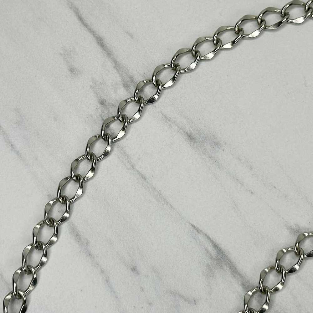 Chicos Chico's Hammered Metal Silver Tone Chain L… - image 7