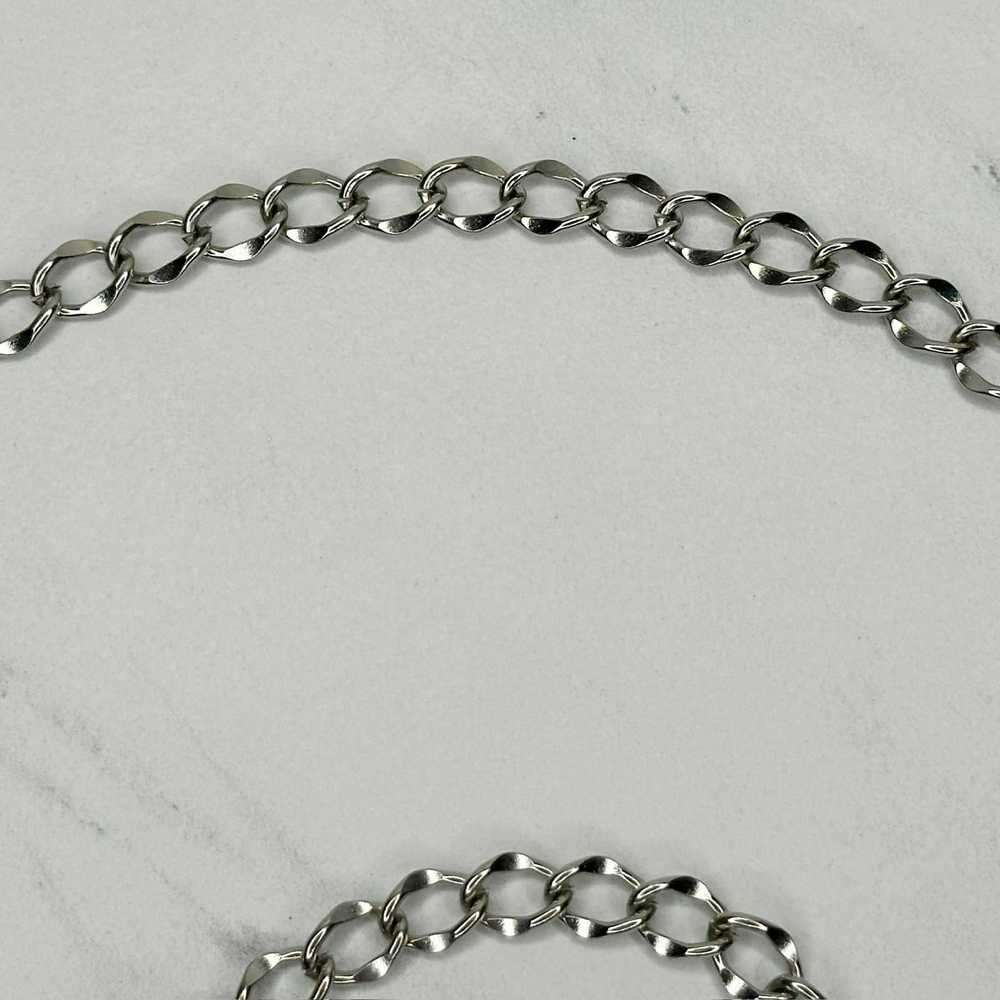 Chicos Chico's Hammered Metal Silver Tone Chain L… - image 8