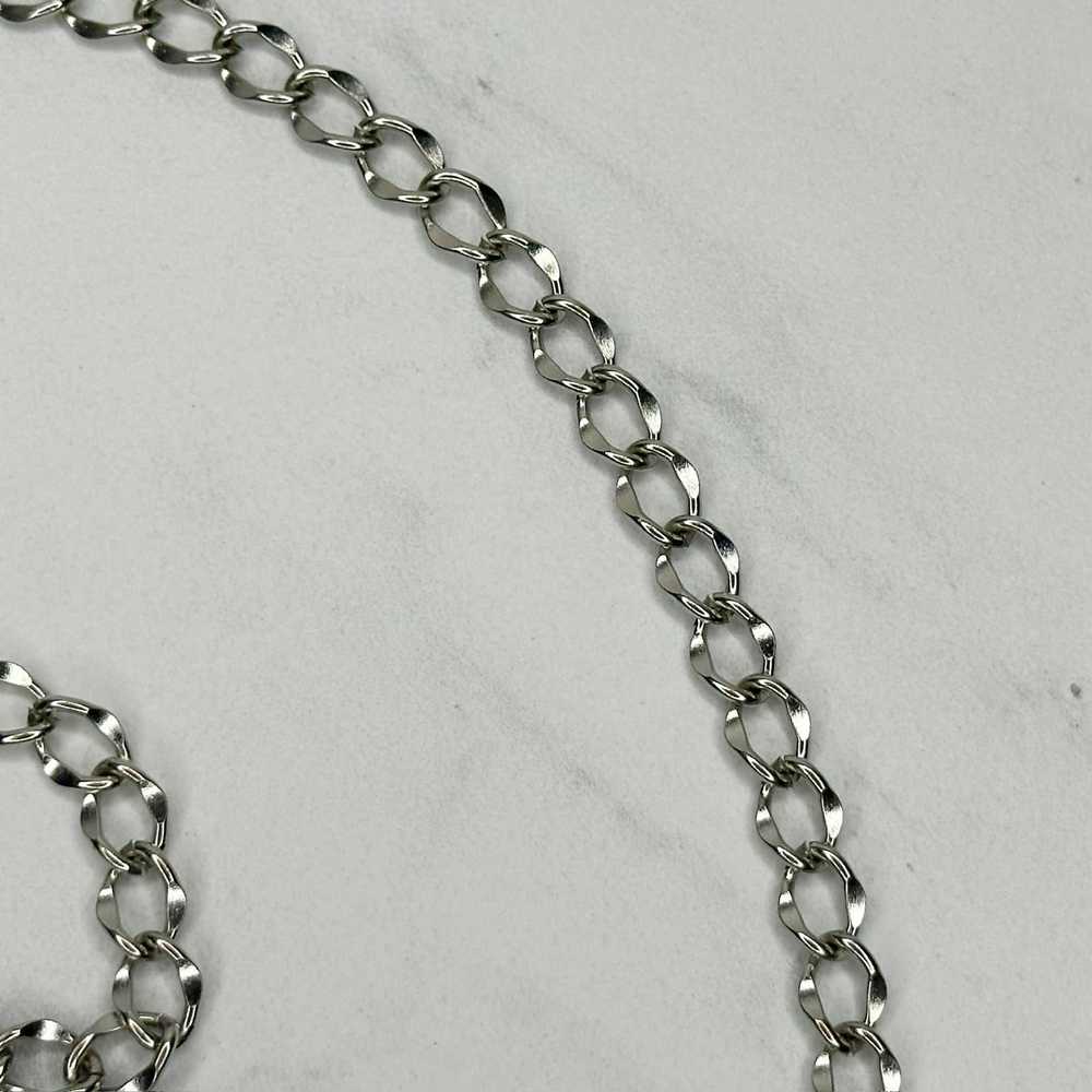 Chicos Chico's Hammered Metal Silver Tone Chain L… - image 9