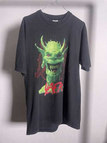 Band Tees × Vintage 1990 Slayer Root of All Evil … - image 1