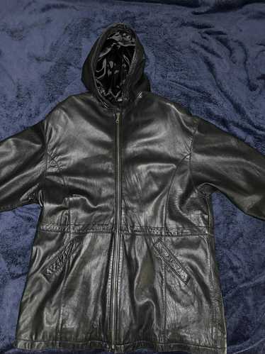 Leather Jacket × Vintage Hooded Leather Jacket