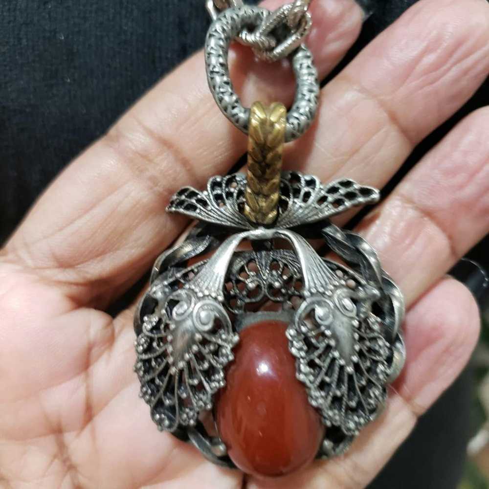 Other Womens Fashion Red Gemstone Teardrop Pendan… - image 5