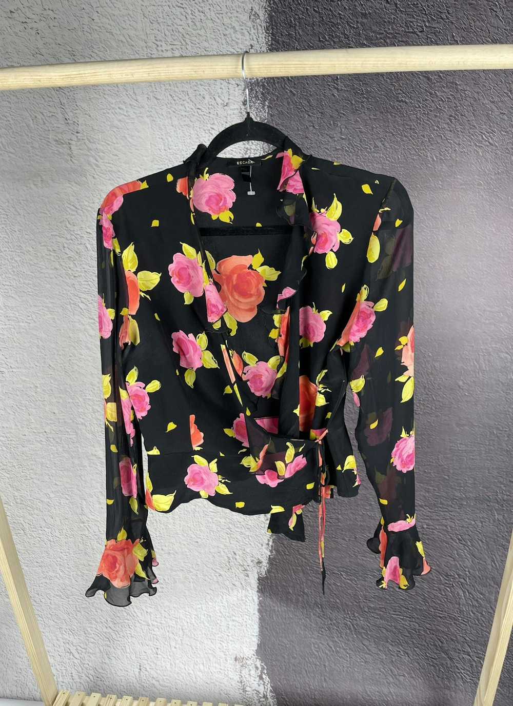 Escada × Luxury Escada 100% Silk flower floral pa… - image 1