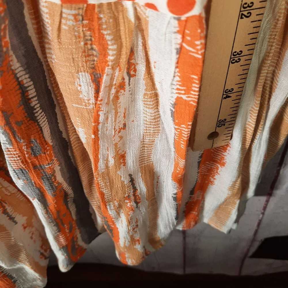 Voy Orange Mixed Print Short Sleeve Dress - image 10