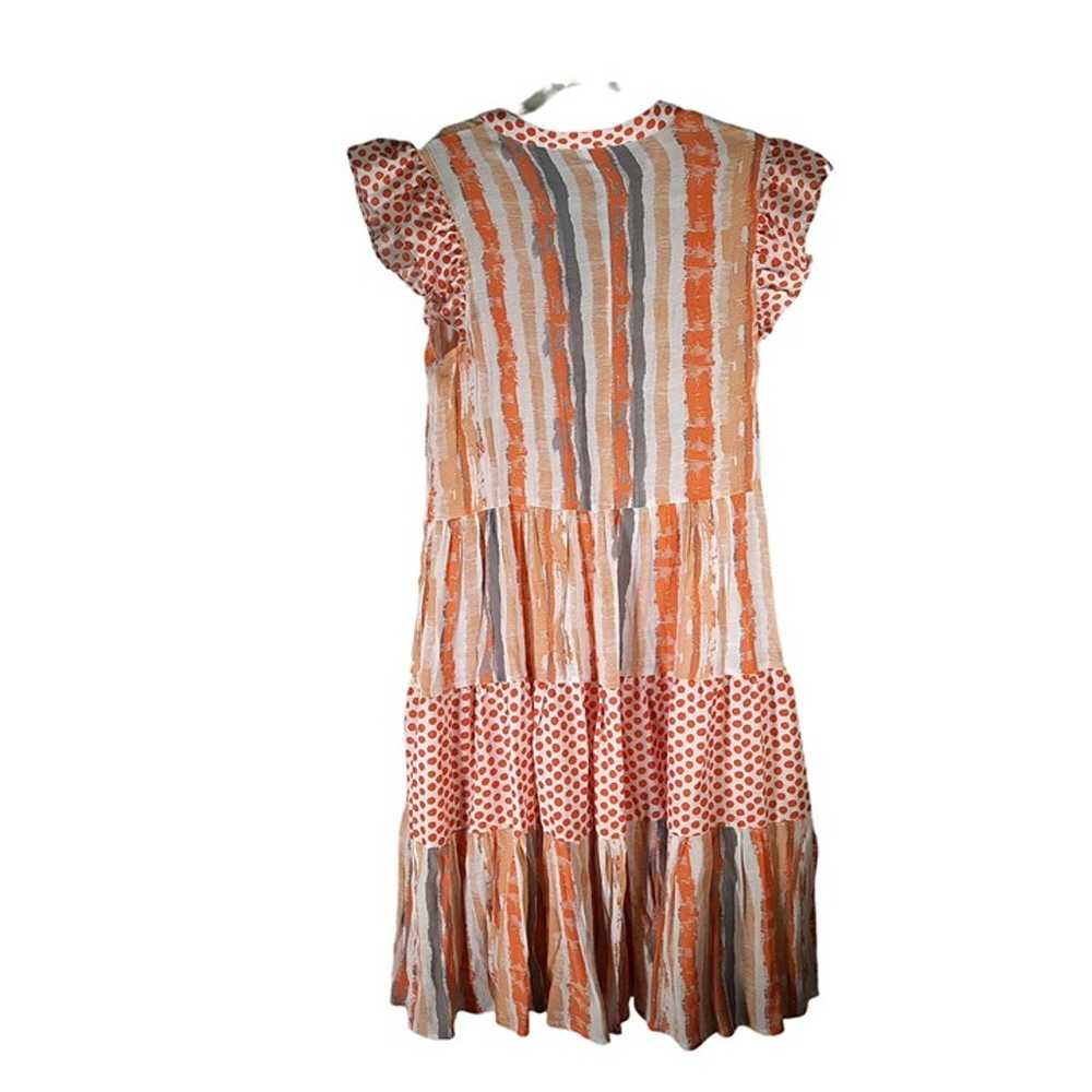 Voy Orange Mixed Print Short Sleeve Dress - image 12