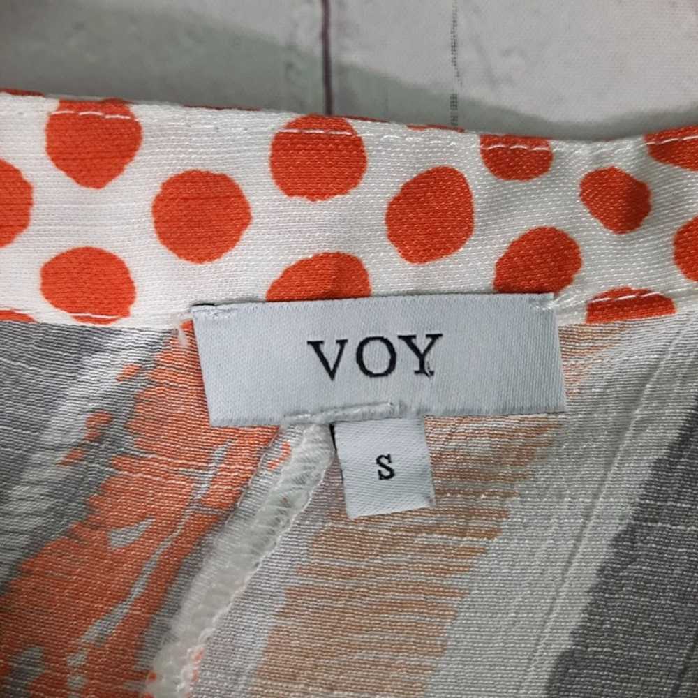 Voy Orange Mixed Print Short Sleeve Dress - image 4