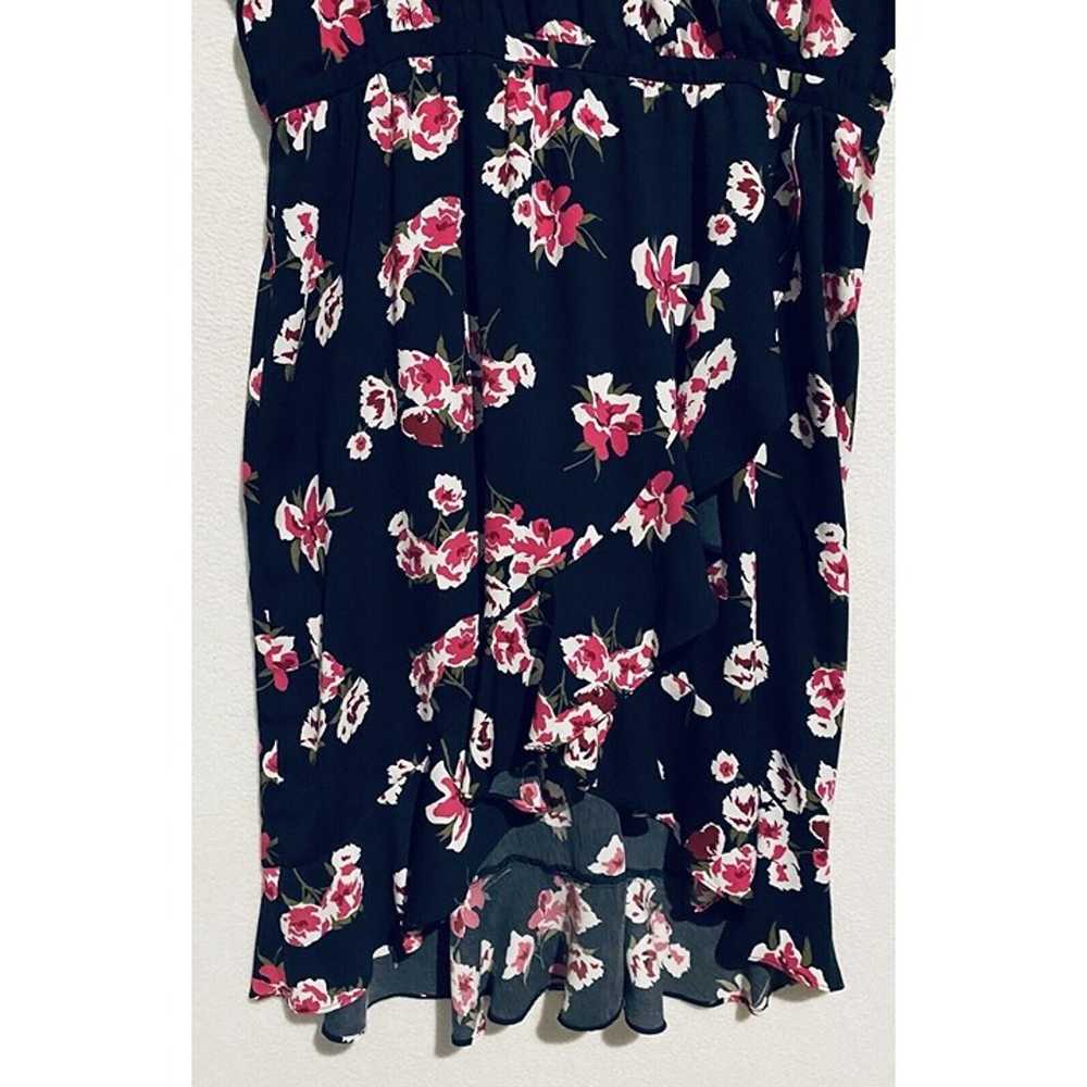 J Crew Dress Womens 2X Navy Blue Floral Faux Wrap… - image 2