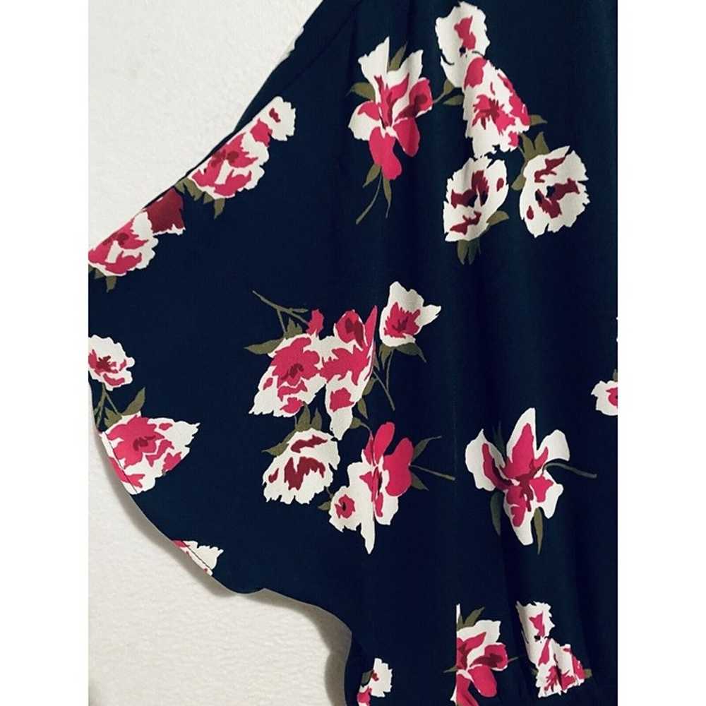 J Crew Dress Womens 2X Navy Blue Floral Faux Wrap… - image 4