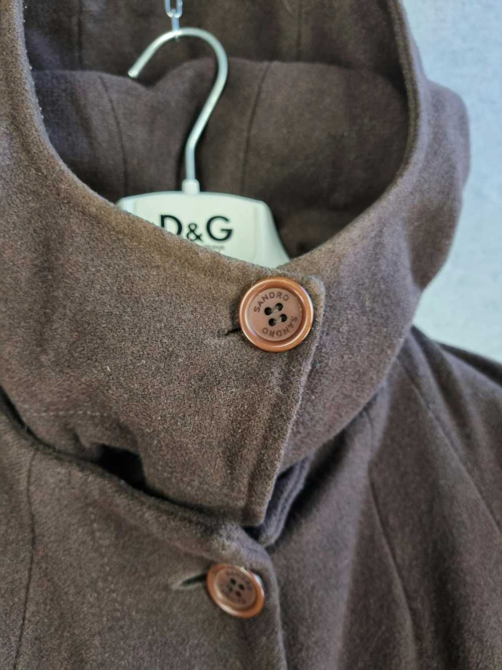 Sandro 90s Rare SANDRO Paris Wool Hooded Coat - image 11