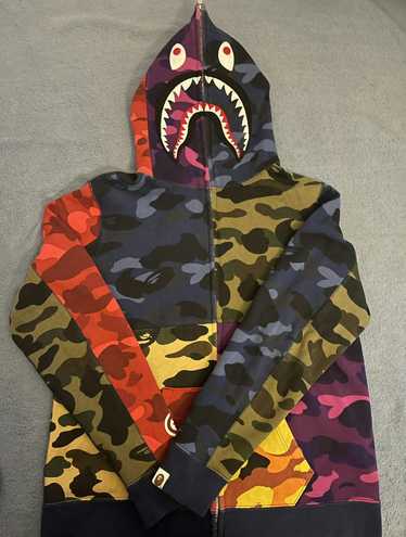 Mix camo crazy outlet shark full zip hoodie