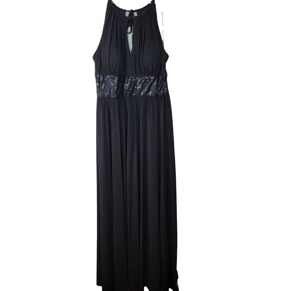 R&M Richards Dress 12 Black Maxi Keyhole Long Gow… - image 1