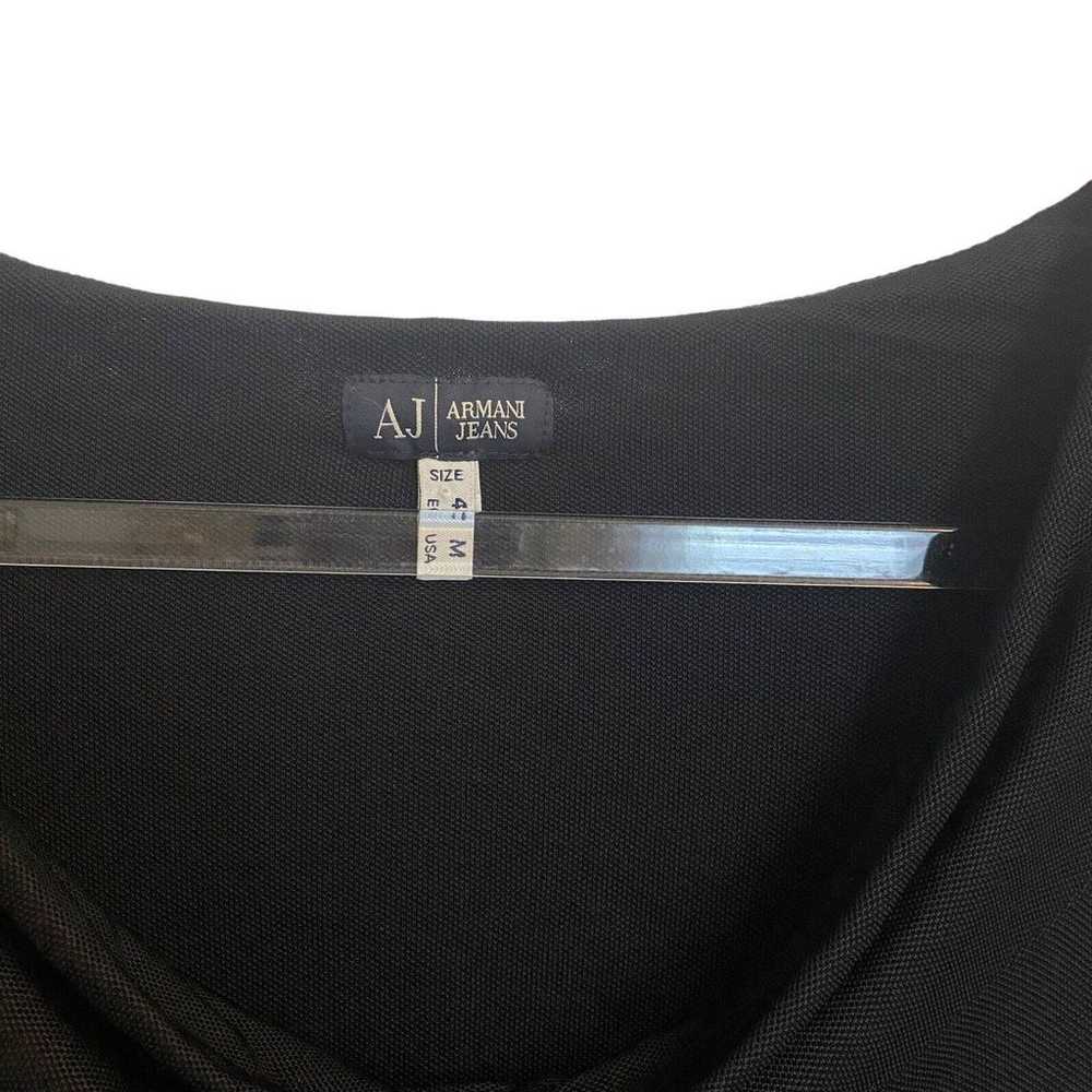 Armani Jeans Dress Medium Sheer Cowl Neck Bikerco… - image 3