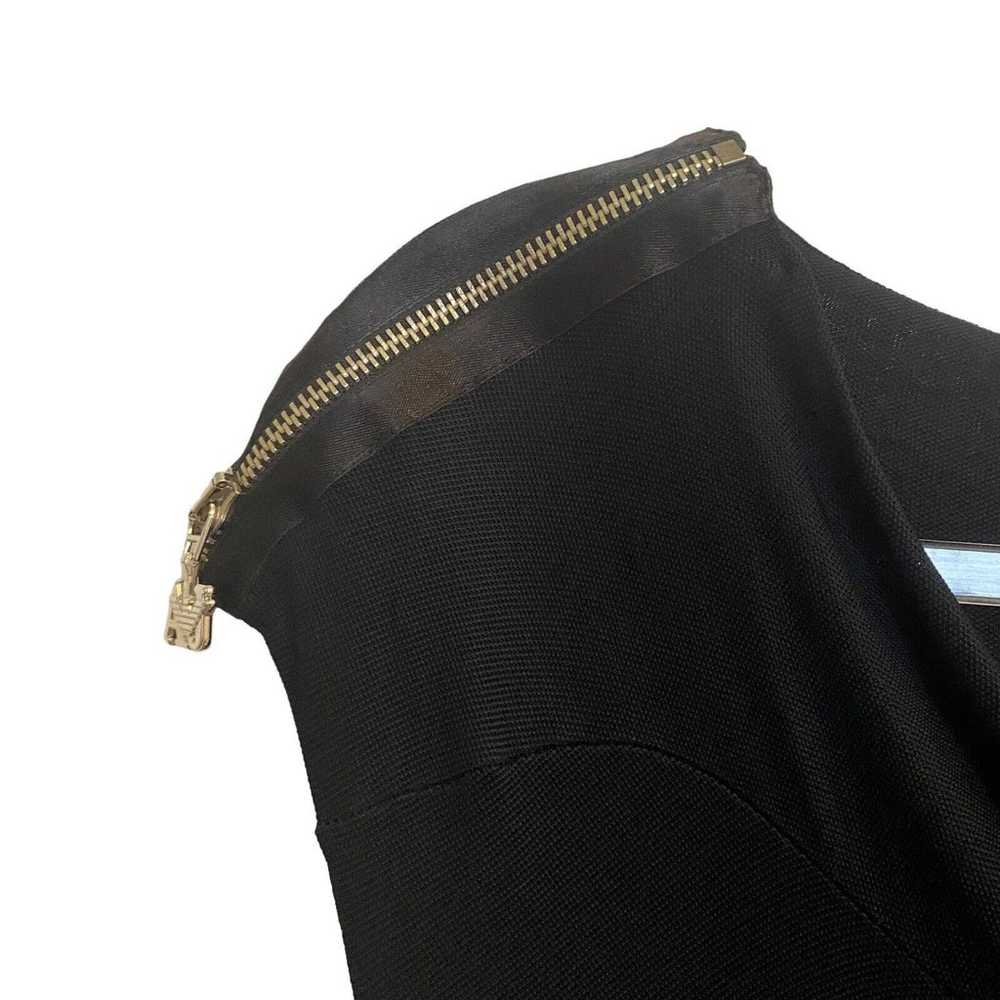 Armani Jeans Dress Medium Sheer Cowl Neck Bikerco… - image 4