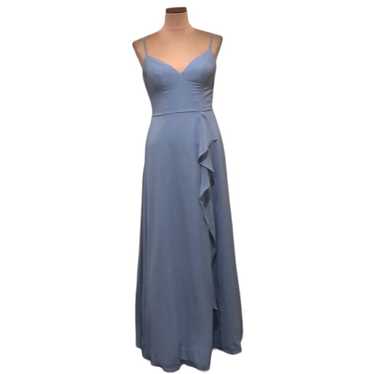 Azazie Maxi Dress Size XS Powder Light Blue Ruffle