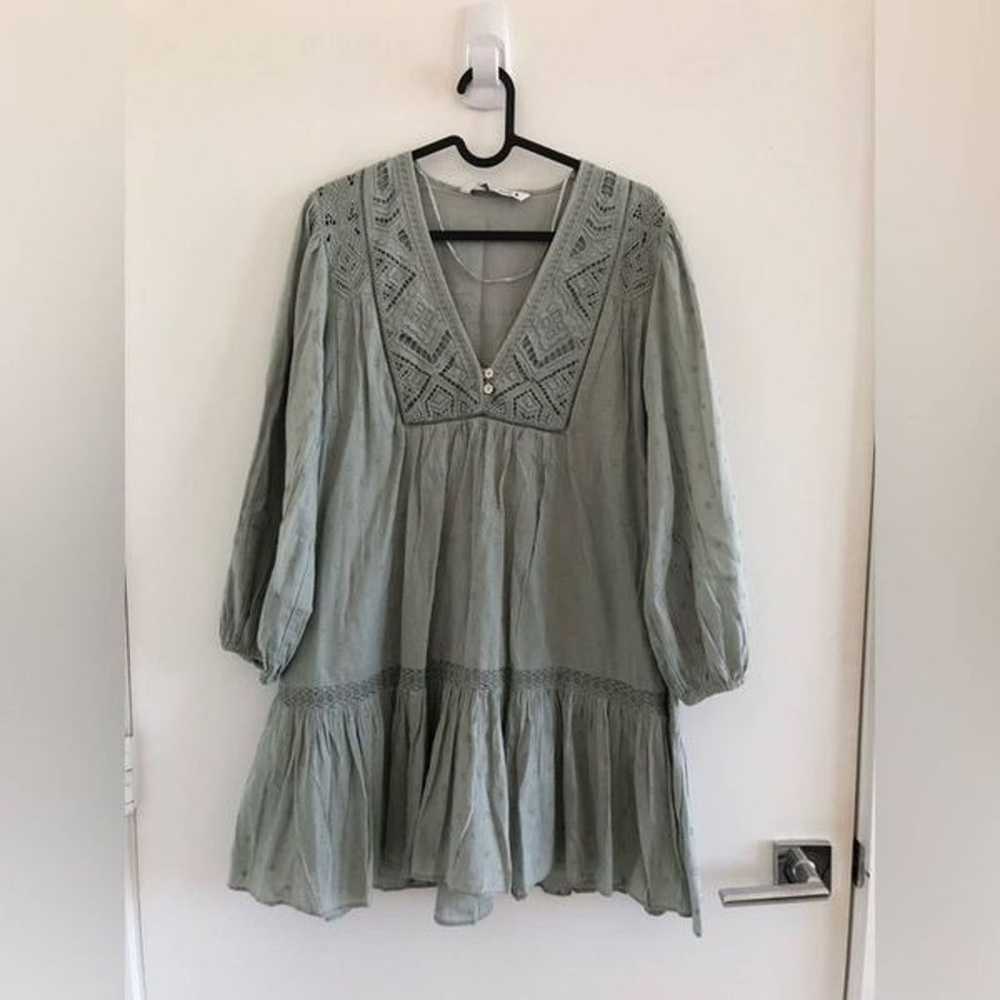 Zara Openwork Embroidery V-Neck Mini Dress Size X… - image 2