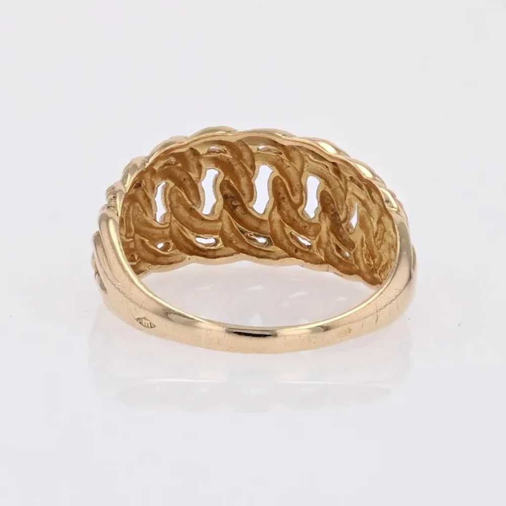 French 1960s 18 Karat Yellow Gold Curb Chain Ring - image 7