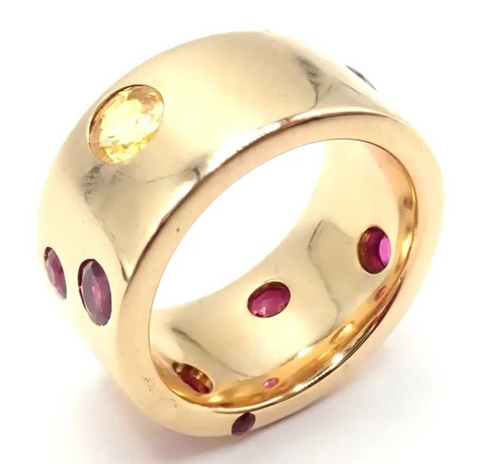 Authentic! Chanel 18k Yellow Gold Ruby Yellow Sap… - image 3