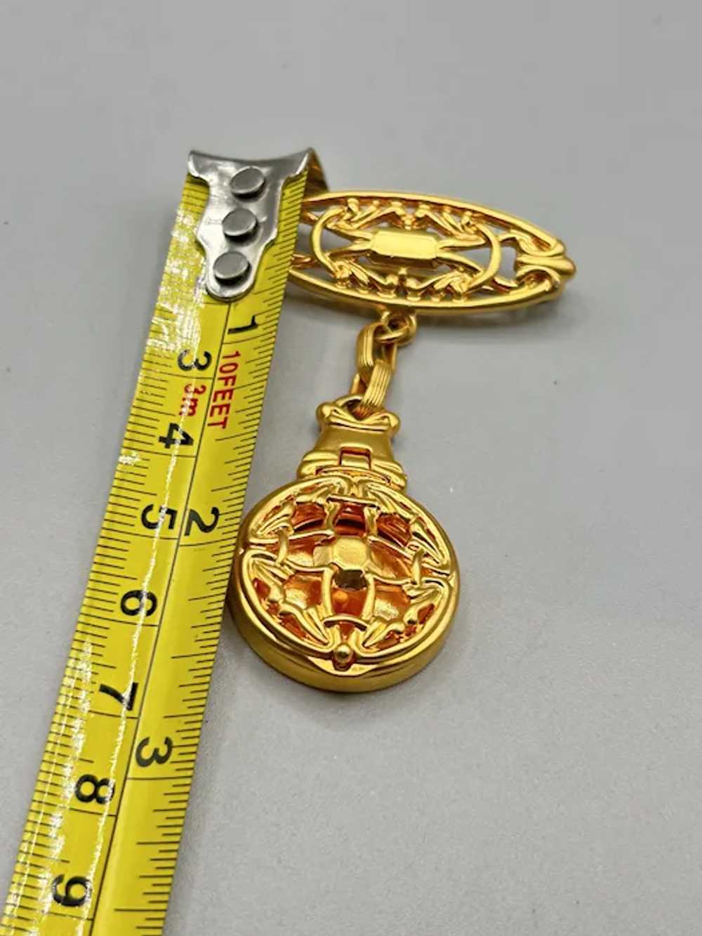 Signed Liz Claiborne Vintage Pin Brooch with Lock… - image 7