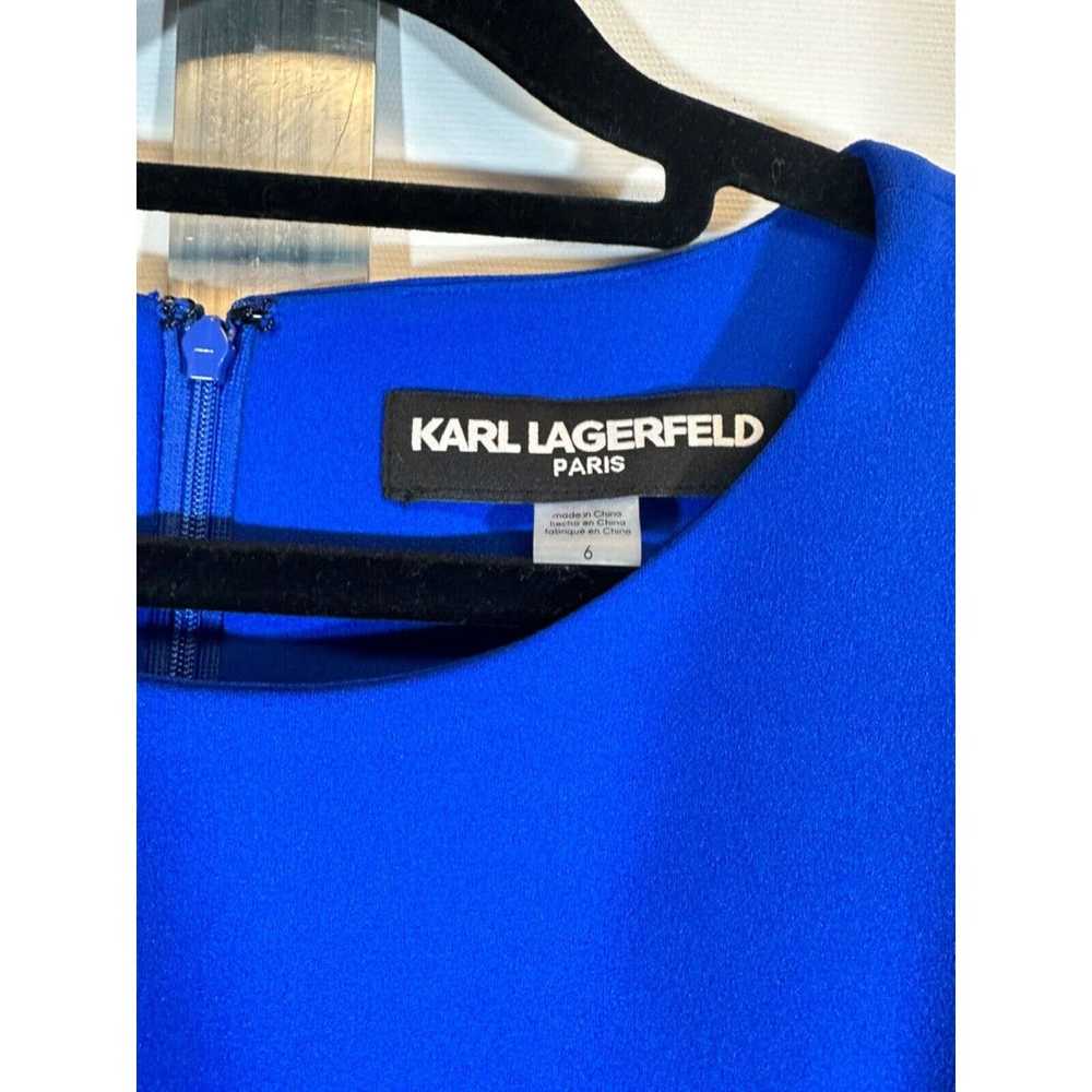 Karl Lagerfeld Paris Blue Cocktail Sheath Dress w… - image 3