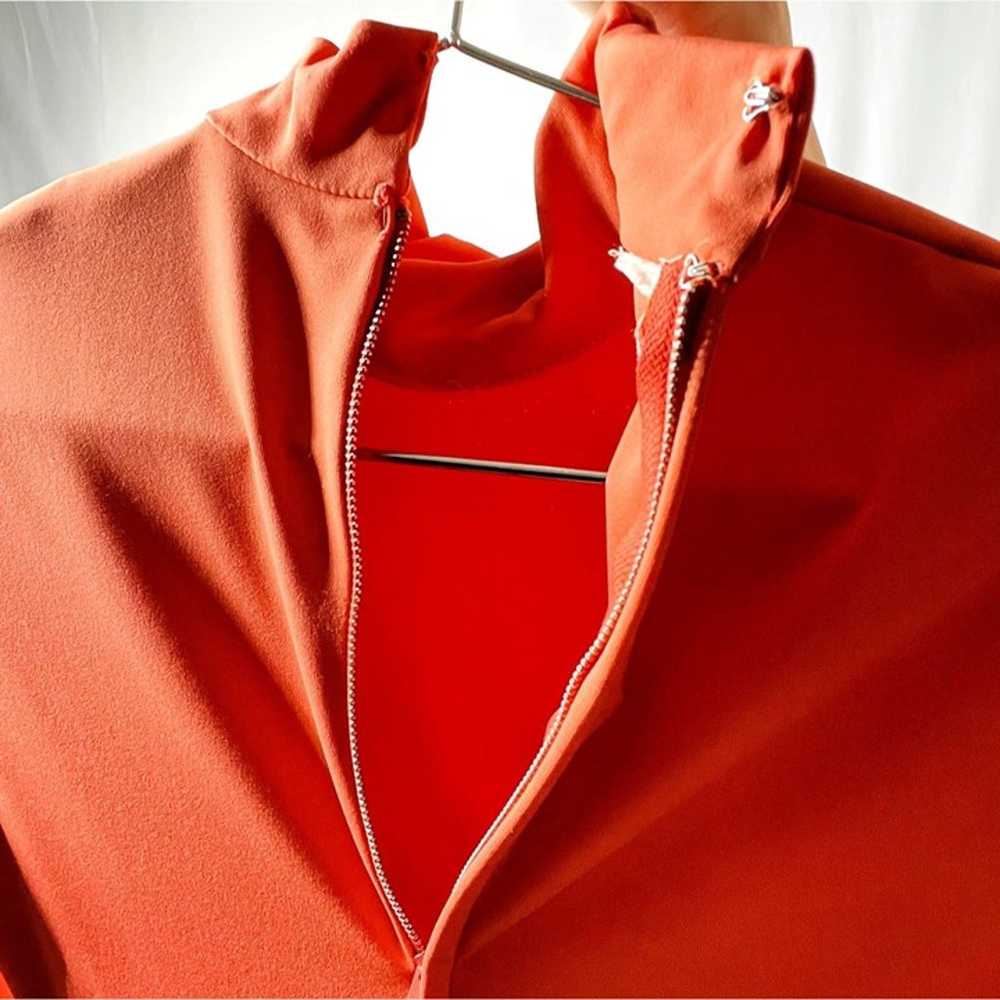 Vintage 1970s Womens Orange Maxi Long Sleeve Stud… - image 3