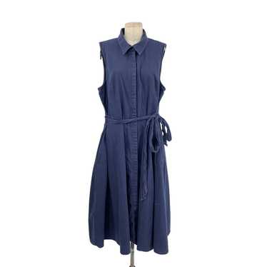 City Chic Shirt Detail Sleeveless Dress Navy Blue… - image 1