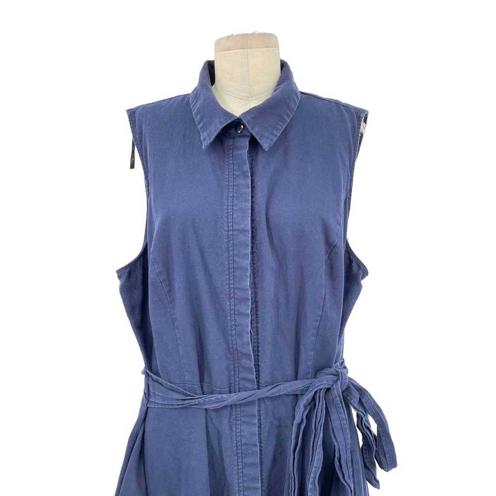 City Chic Shirt Detail Sleeveless Dress Navy Blue… - image 2