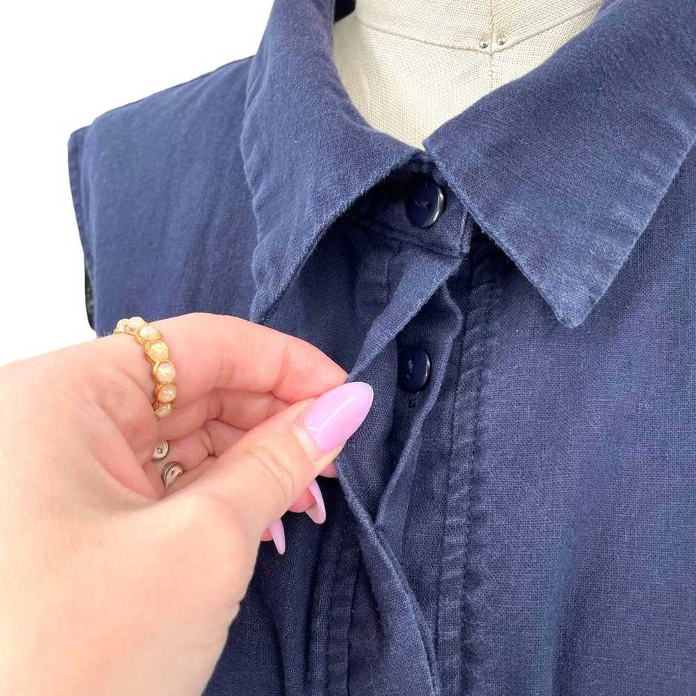 City Chic Shirt Detail Sleeveless Dress Navy Blue… - image 3