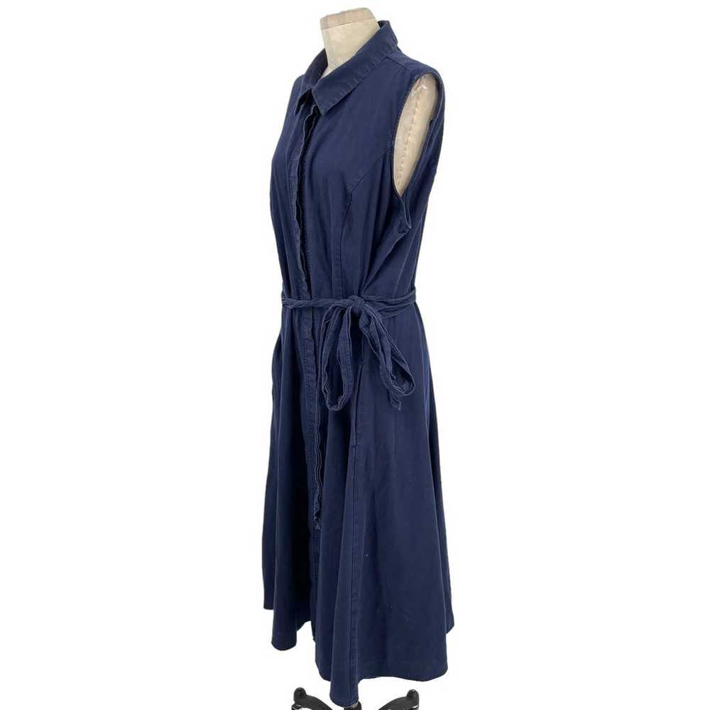 City Chic Shirt Detail Sleeveless Dress Navy Blue… - image 5