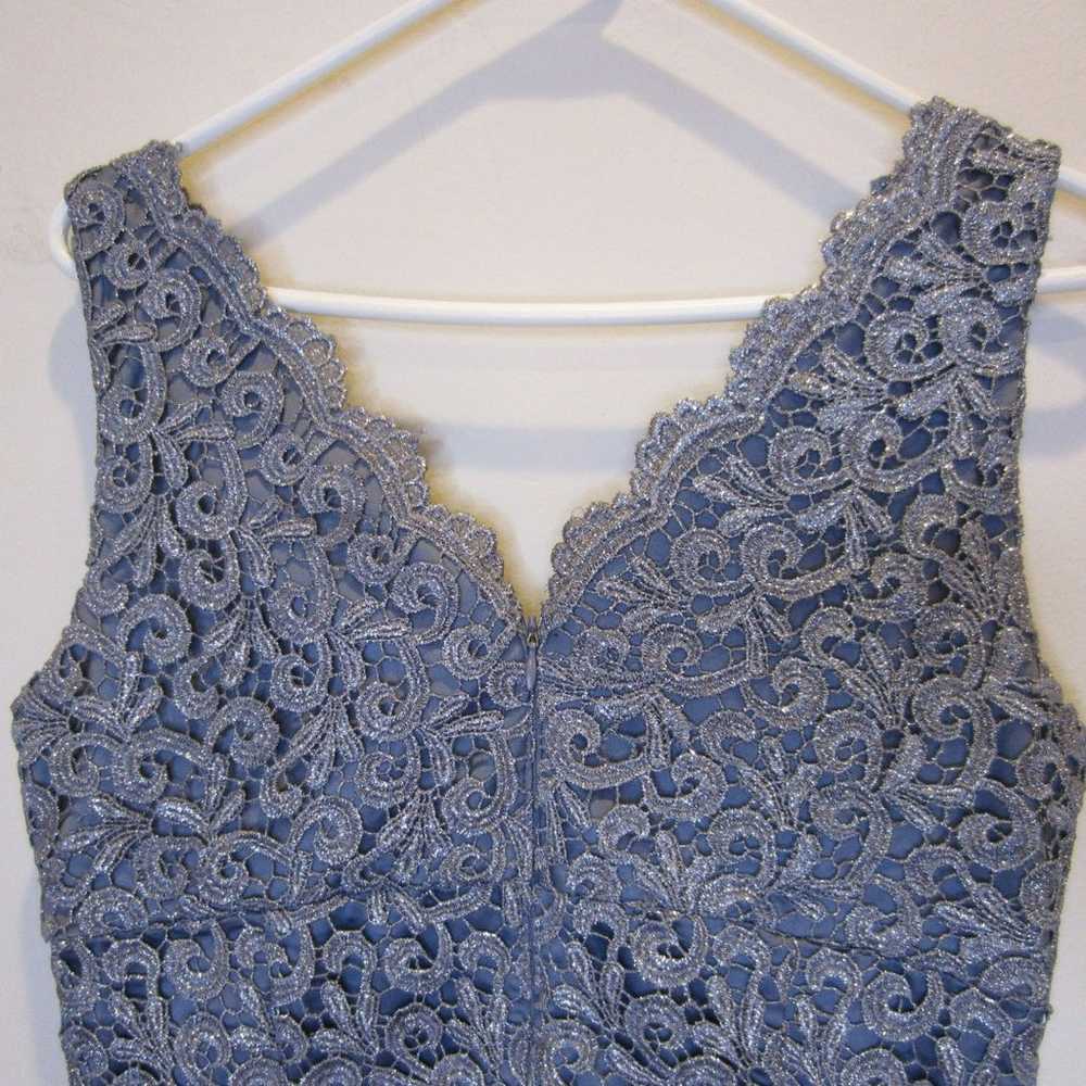 Victor Costa Grey Metallic Shimmer Lace Lined Coc… - image 2
