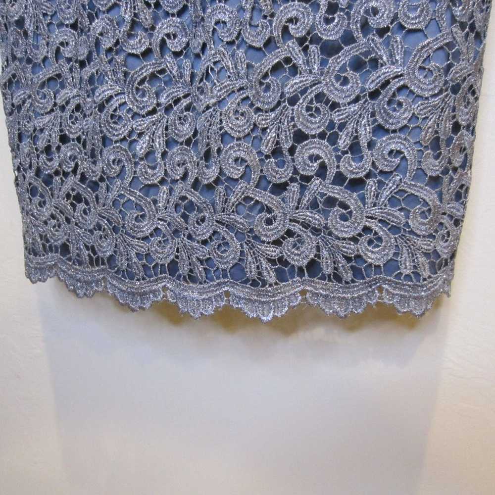 Victor Costa Grey Metallic Shimmer Lace Lined Coc… - image 7