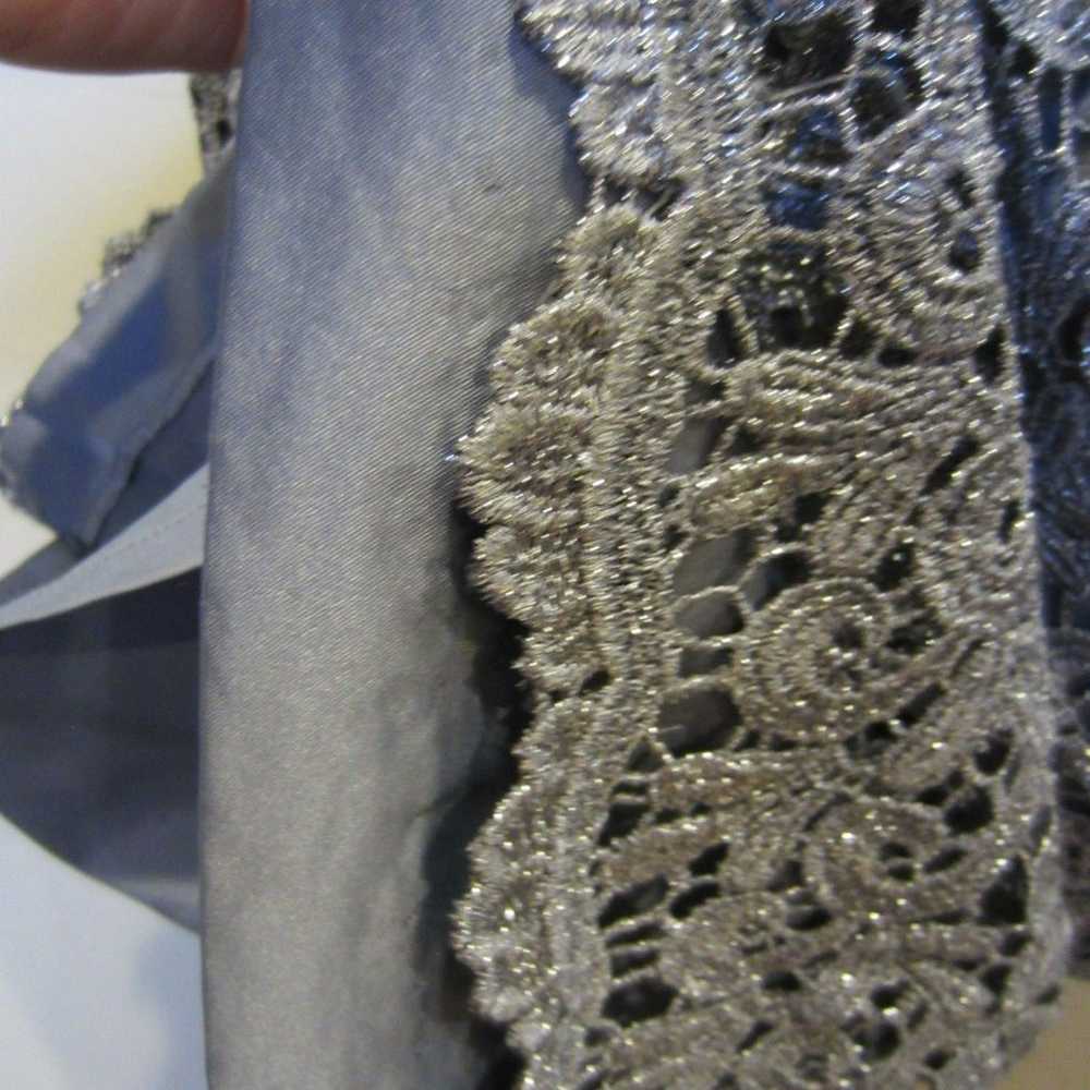 Victor Costa Grey Metallic Shimmer Lace Lined Coc… - image 8