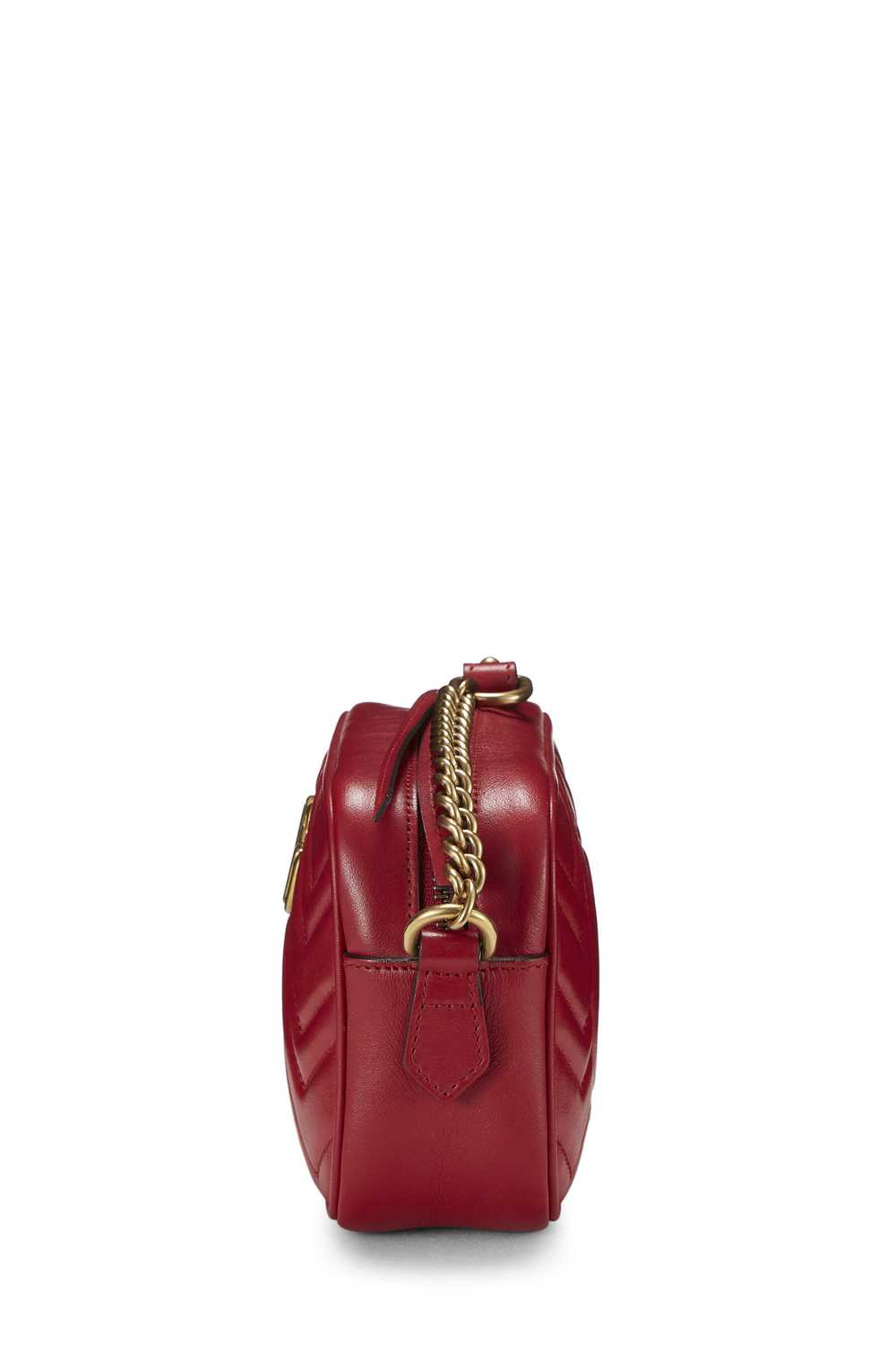 Red Leather GG Marmont Shoulder Bag Mini - image 3