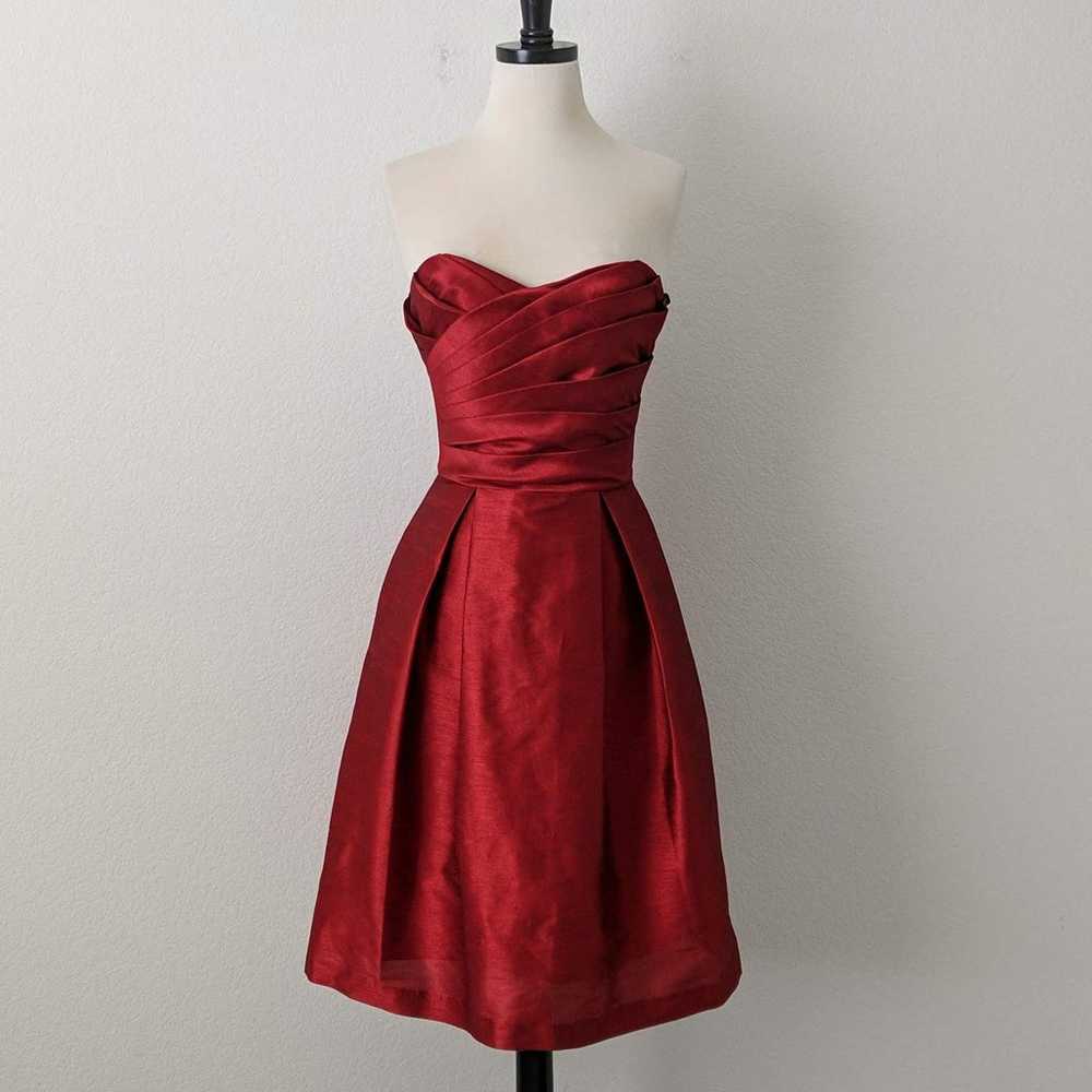 Alfred Sung Red Cocktail Evening Gown Strapless S… - image 2