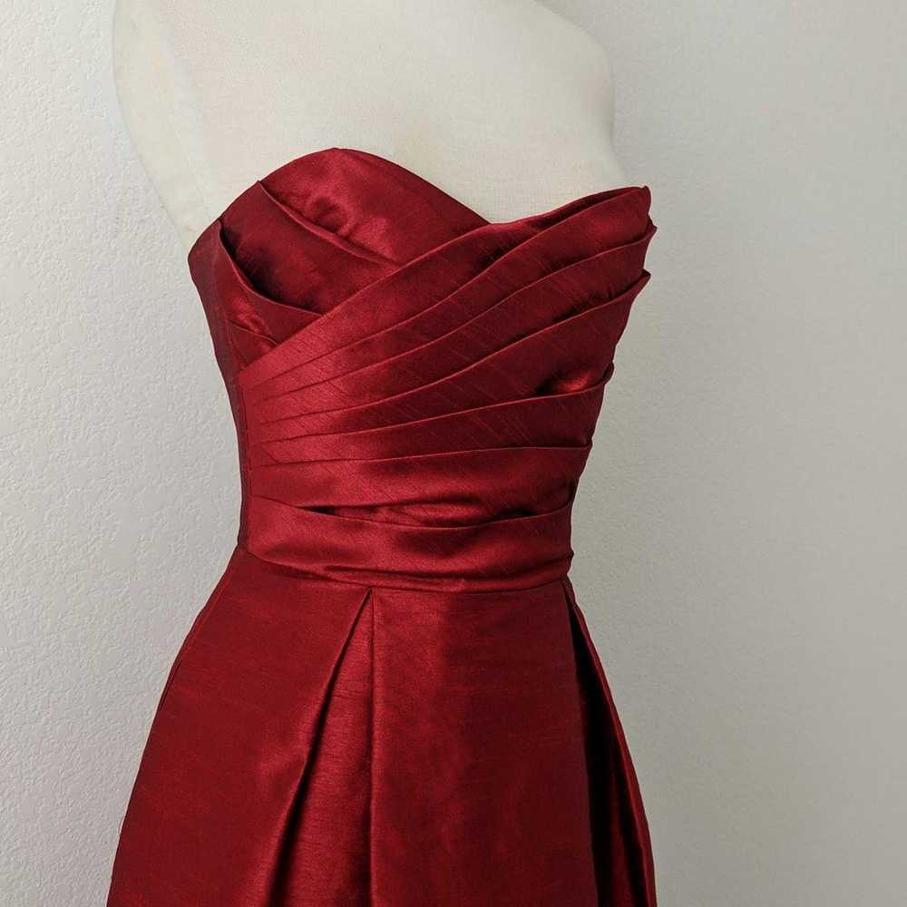 Alfred Sung Red Cocktail Evening Gown Strapless S… - image 5