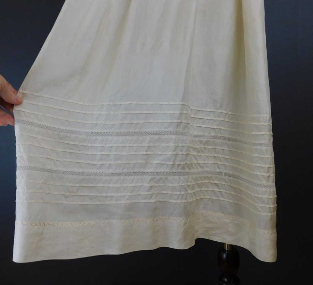 Vintage Ivory Silk Baby Gown, 1950s Long Christen… - image 10