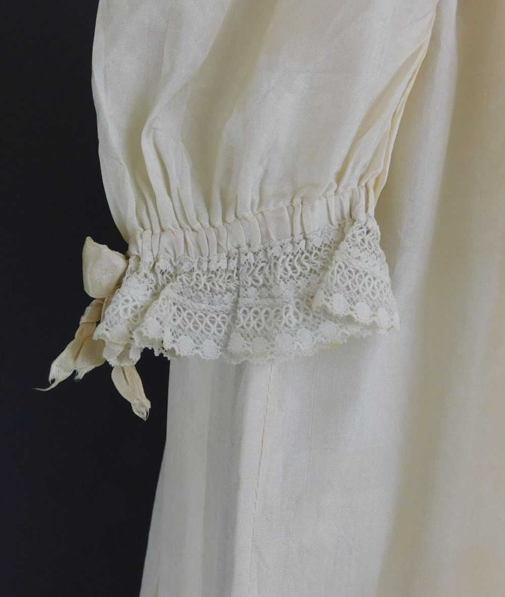 Vintage Ivory Silk Baby Gown, 1950s Long Christen… - image 6