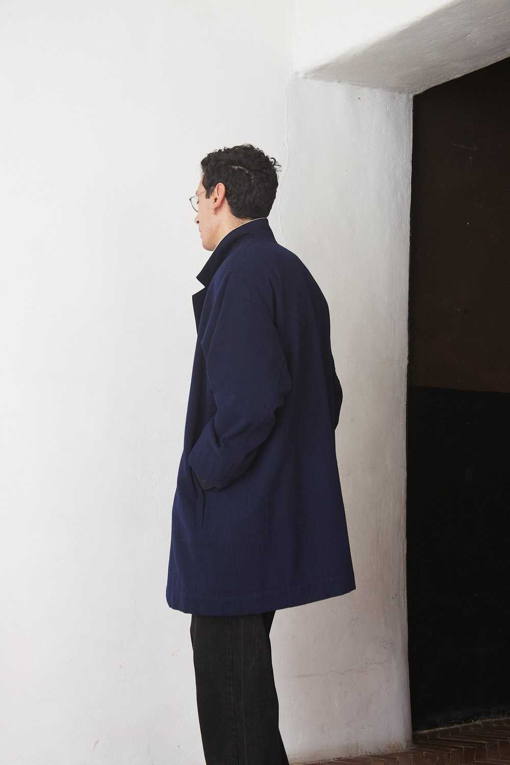 Yohji Yamamoto Navy Wool Coat - image 2