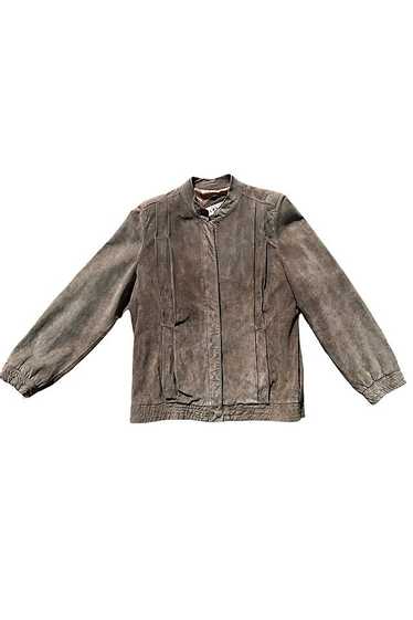 Vintage 1980s Suede Bomber with Pleats Selected by