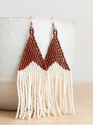 Handmade Long Beaded Fringe Earrings | Used,…