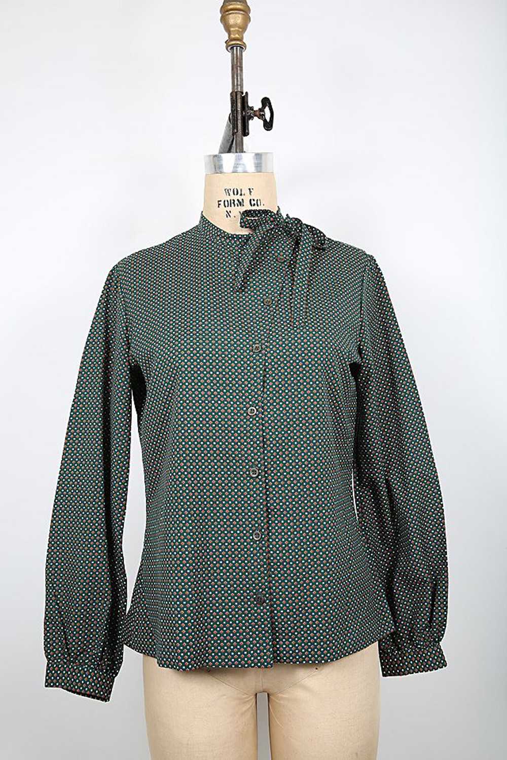 Vintage LANVIN Green Blouse Selected by Love Rock… - image 1